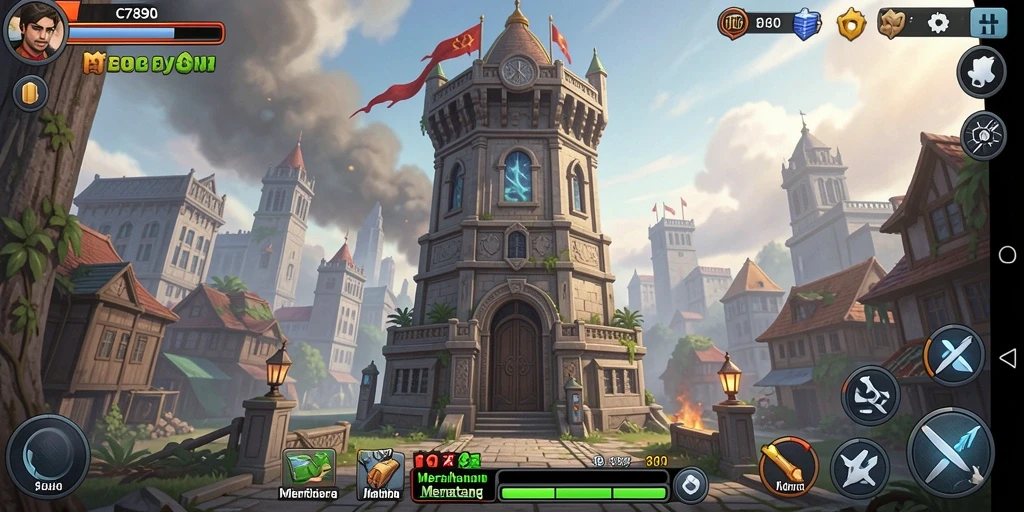 Tangkapan layar gameplay menara pertahanan C7890 dengan aksi seru.
