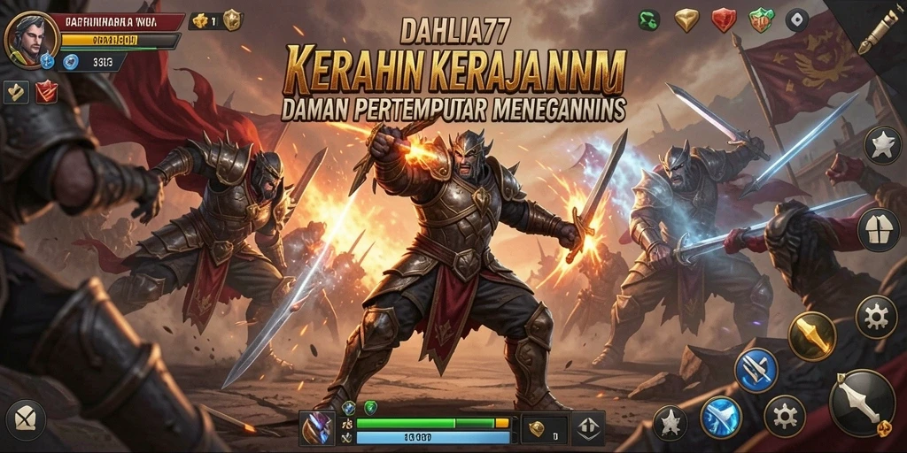 Tampilan gameplay DAHLIA77 yang menegangkan dalam pertempuran Tower Defense.