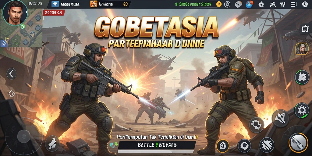 Screenshot gameplay GOBETASIA yang menunjukkan aksi pertempuran seru.