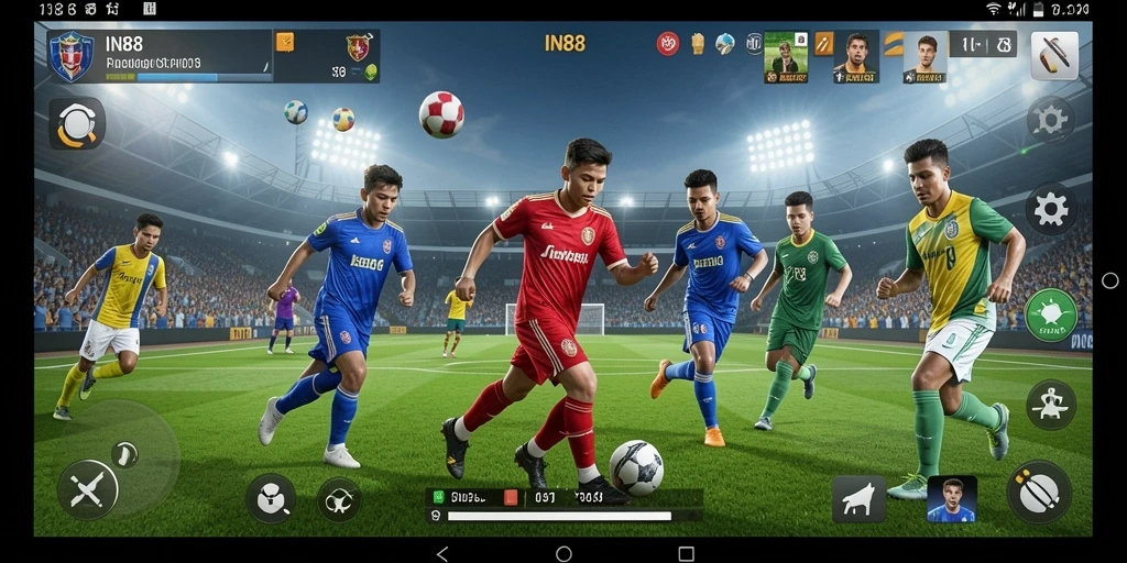 Tangkapan layar gameplay IN88 yang menampilkan pertandingan olahraga mendebarkan.
