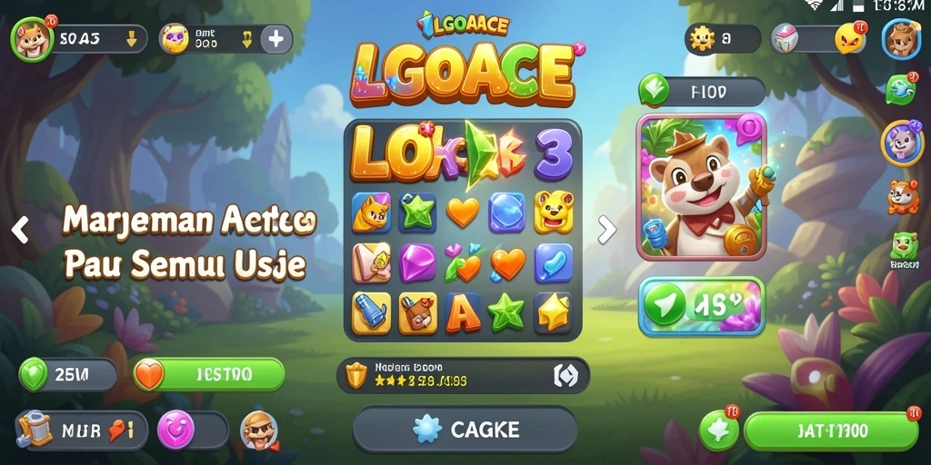 Screenshot gameplay LGOACE menampilkan keseruan bermain Match-3.