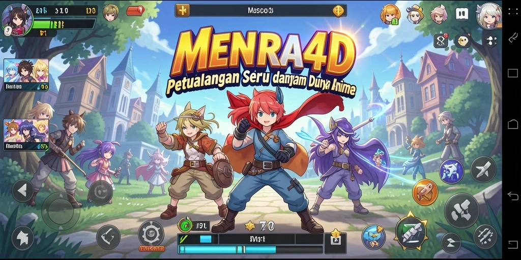 Tampilan gameplay seru dengan karakter anime menarik di MENARA4D.