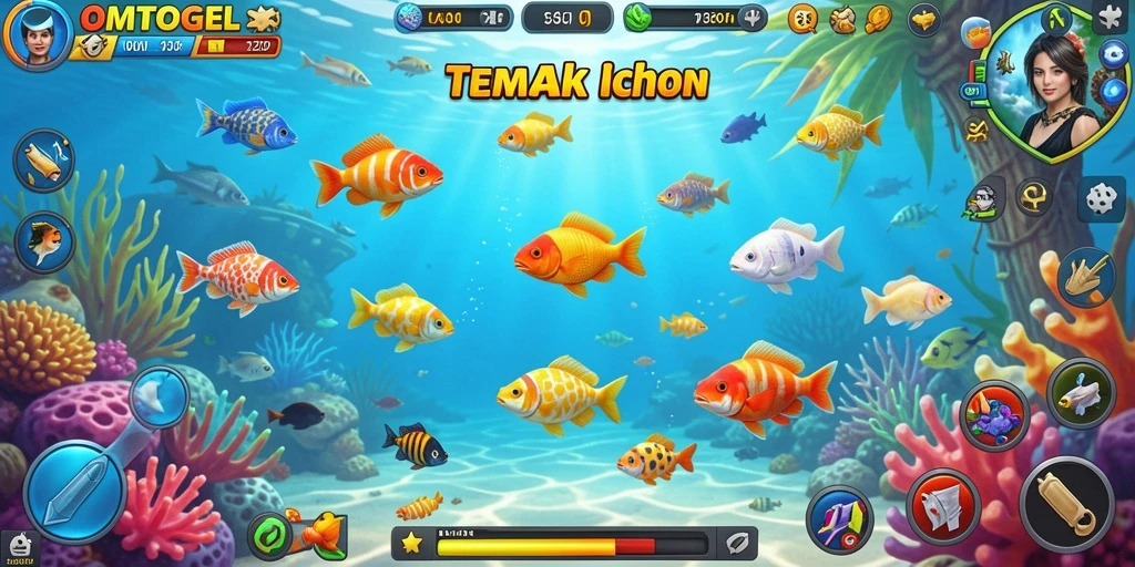 Screenshot gameplay <strong>OMTOGEL</strong> yang menampilkan aksi menembak ikan.