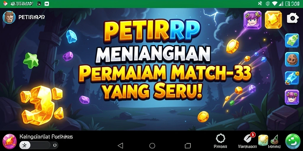 Gameplay seru dari PETIRRP dengan kombinasi batu permata berwarna.