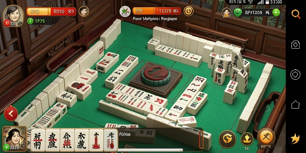 Tampilan menarik dan seru dari gameplay Mahjong RP79.