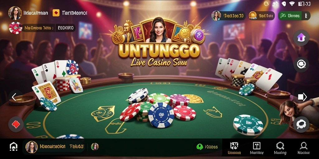 Tampilan gameplay seru di aplikasi Live Casino UNTUNGGO.